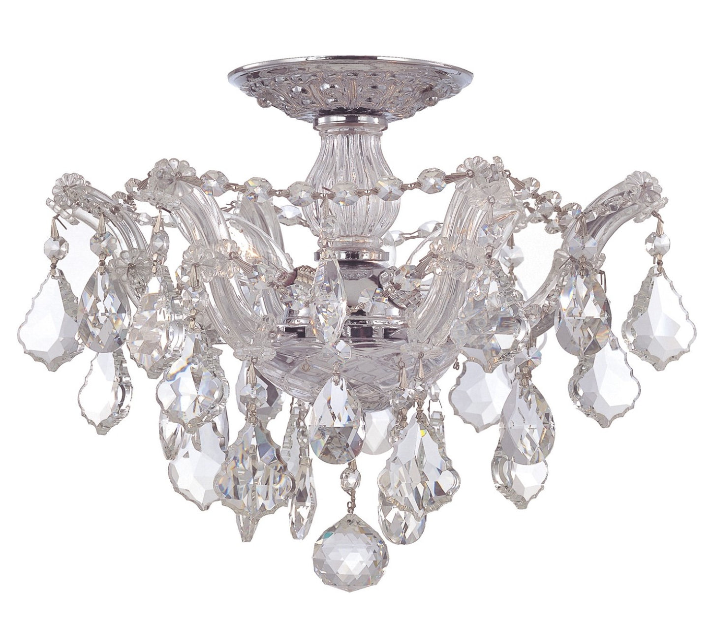 Crystorama 4430-CL-MWP Maria Theresa 3 Light Hand Cut Crystal Ceiling Mount - Parent