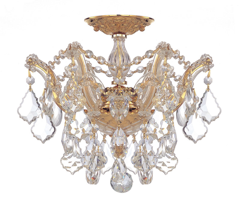 Crystorama 4430-CL-MWP Maria Theresa 3 Light Hand Cut Crystal Ceiling Mount