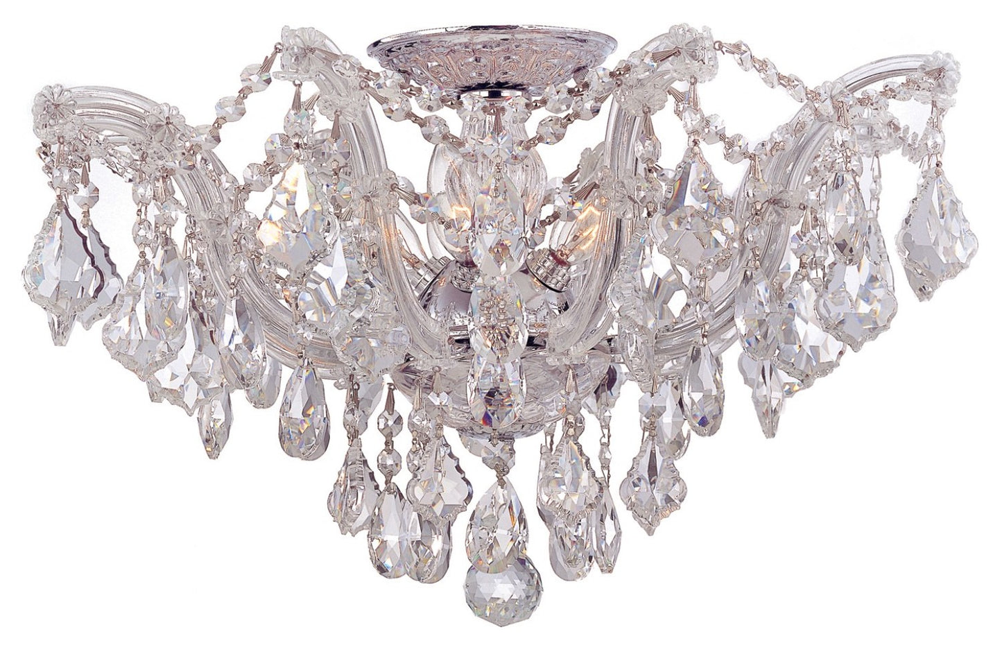 Crystorama 4437-CL-MWP Maria Theresa 5 Light Hand Cut Crystal Ceiling Mount - Parent