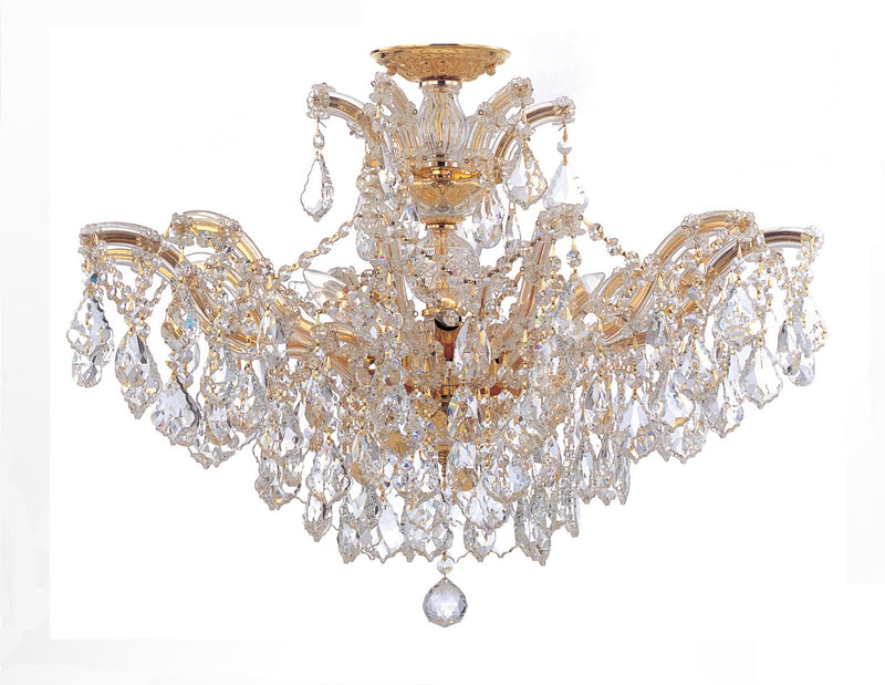 Crystorama 4439-CL-MWP_CEILING Maria Theresa 6 Light Hand Cut Crystal Ceiling Mount