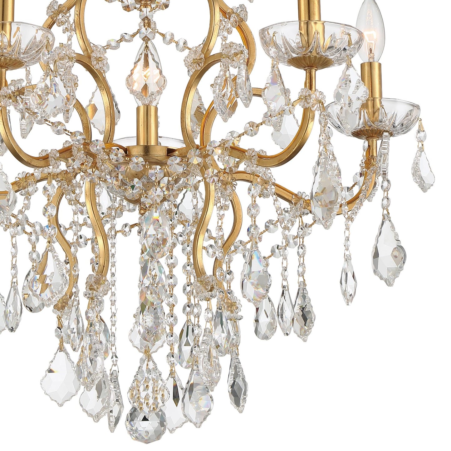 Crystorama 4455-GA-CL-MWP Filmore 6 Light Hand Cut Crystal Chandelier - Antique Gold