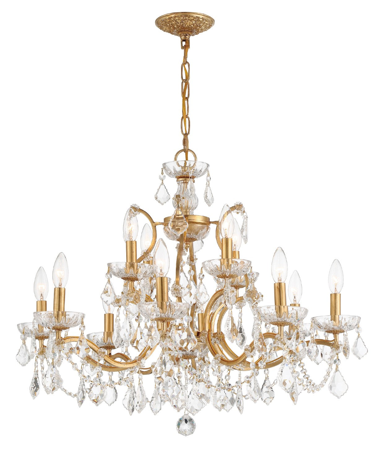 Crystorama 4456-GA-CL-MWP Filmore 12 Light Chandelier - Antique Gold
