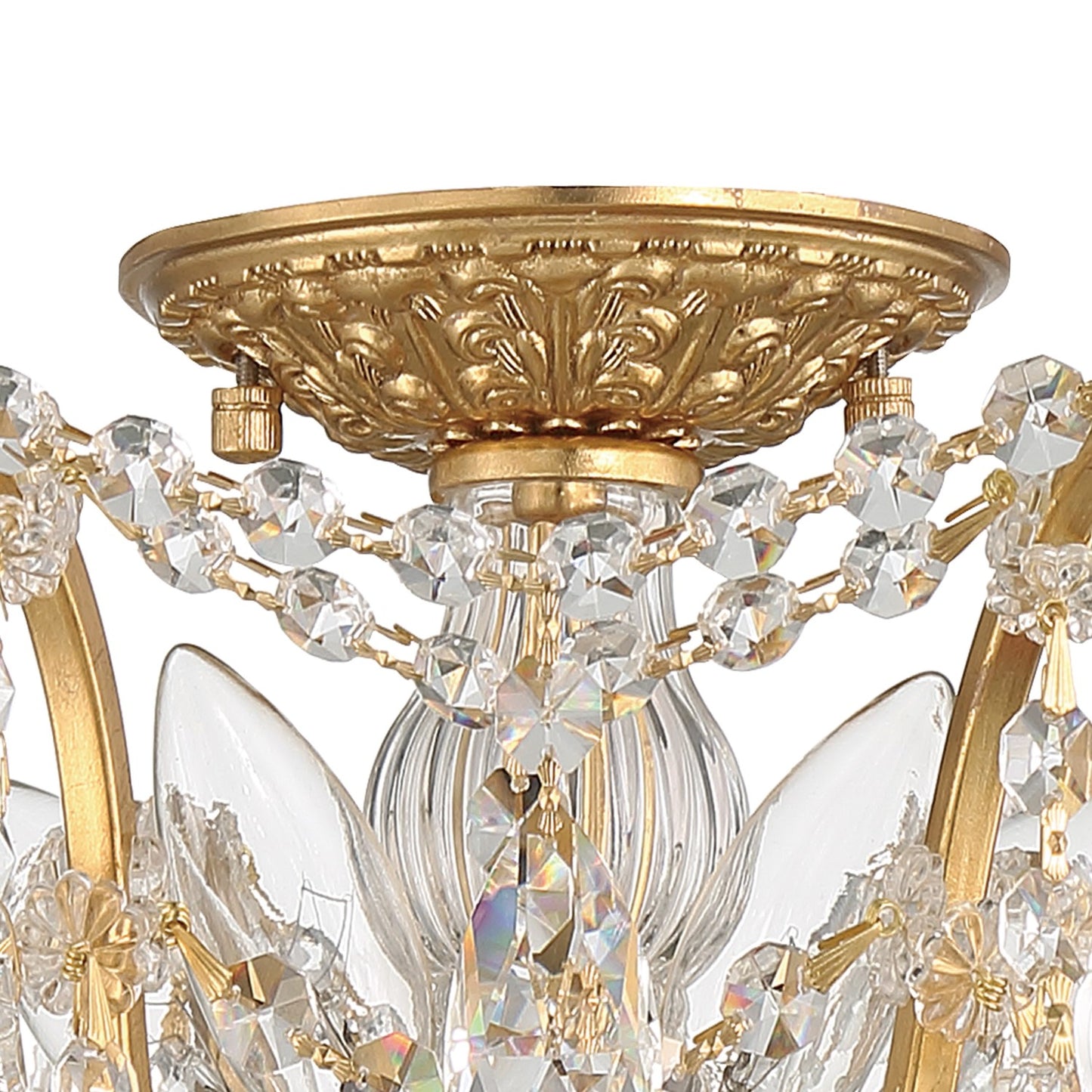Crystorama 4457-GA-CL-MWP Filmore 5 Light Hand Cut Crystal Ceiling Mount - Antique Gold