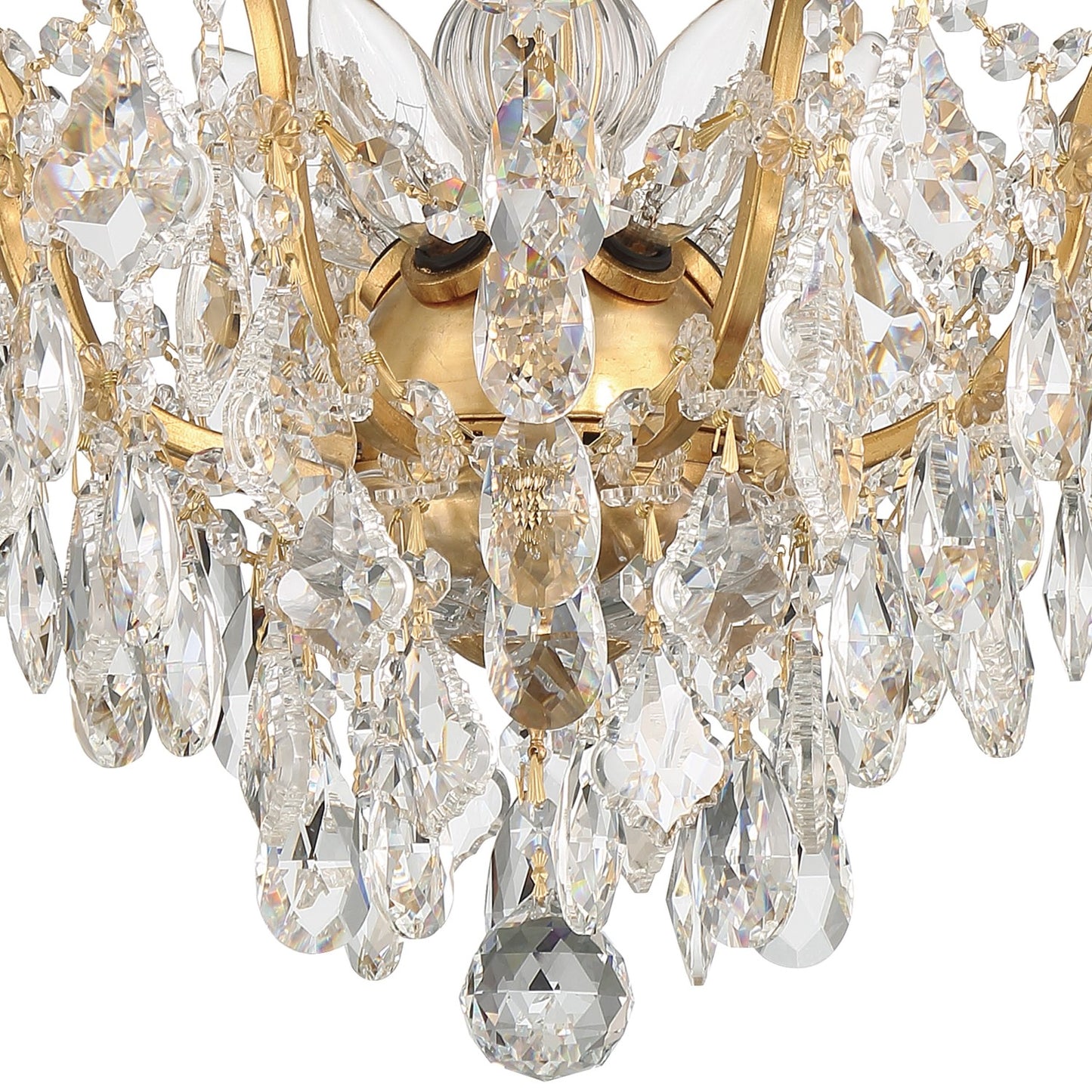 Crystorama 4457-GA-CL-MWP Filmore 5 Light Hand Cut Crystal Ceiling Mount - Antique Gold