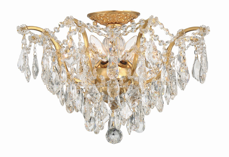 Crystorama 4457-GA-CL-S Filmore 5 Light Swarovski Strass Crystal Ceiling Mount - Antique Gold