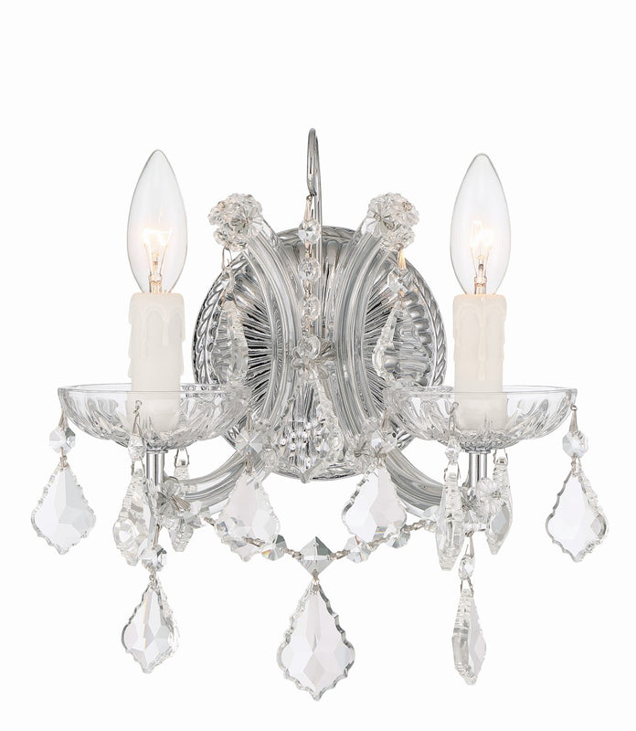 Crystorama 4472-CL-MWP Maria Theresa 2 Light Hand Cut Crystal Wall Mount - Parent