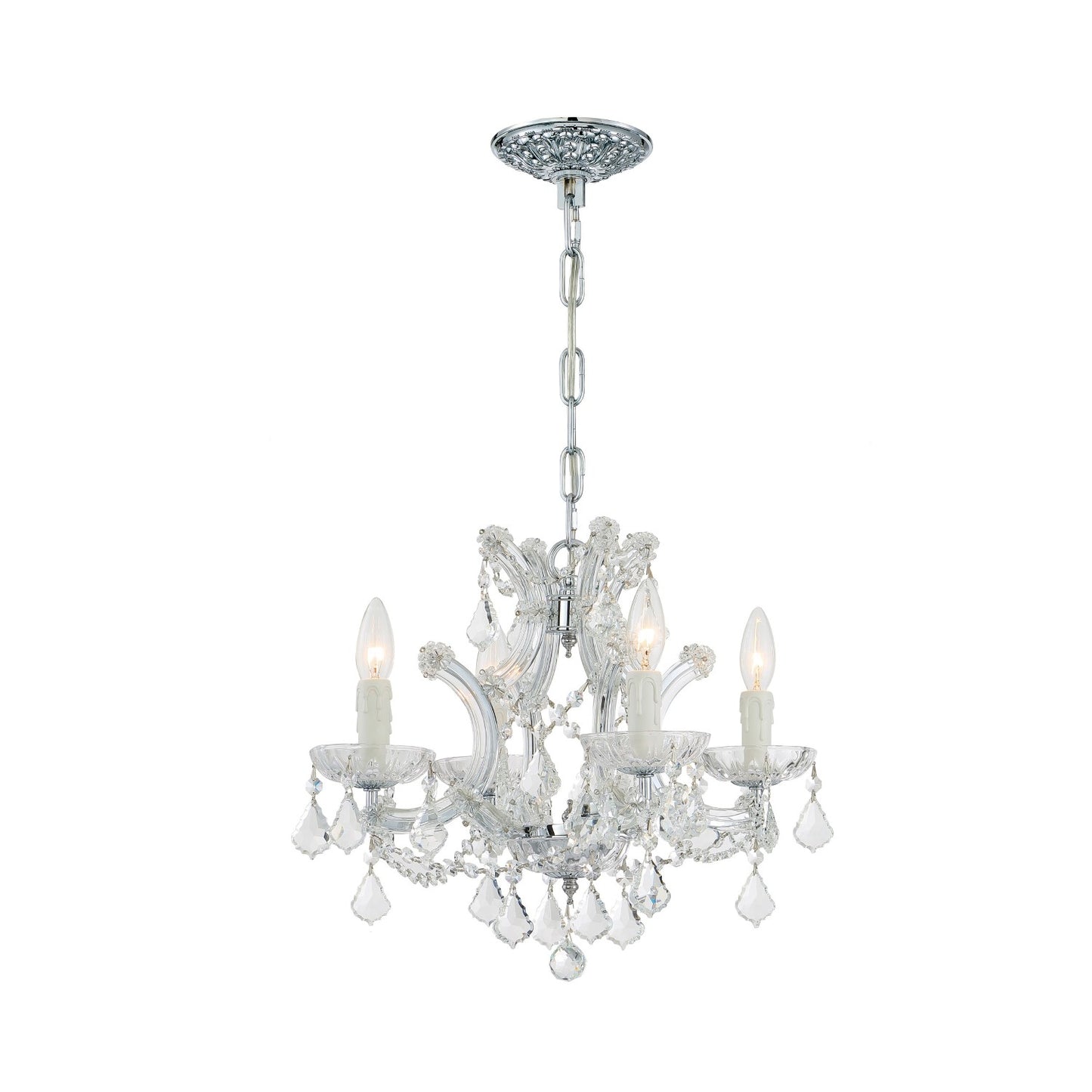 Crystorama 4474-CL-MWP Maria Theresa 4 Light Hand Cut Crystal Mini Chandelier - Parent