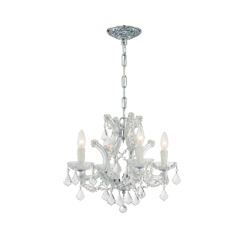 Crystorama 4474-CL-MWP Maria Theresa 4 Light Hand Cut Crystal Mini Chandelier - Parent
