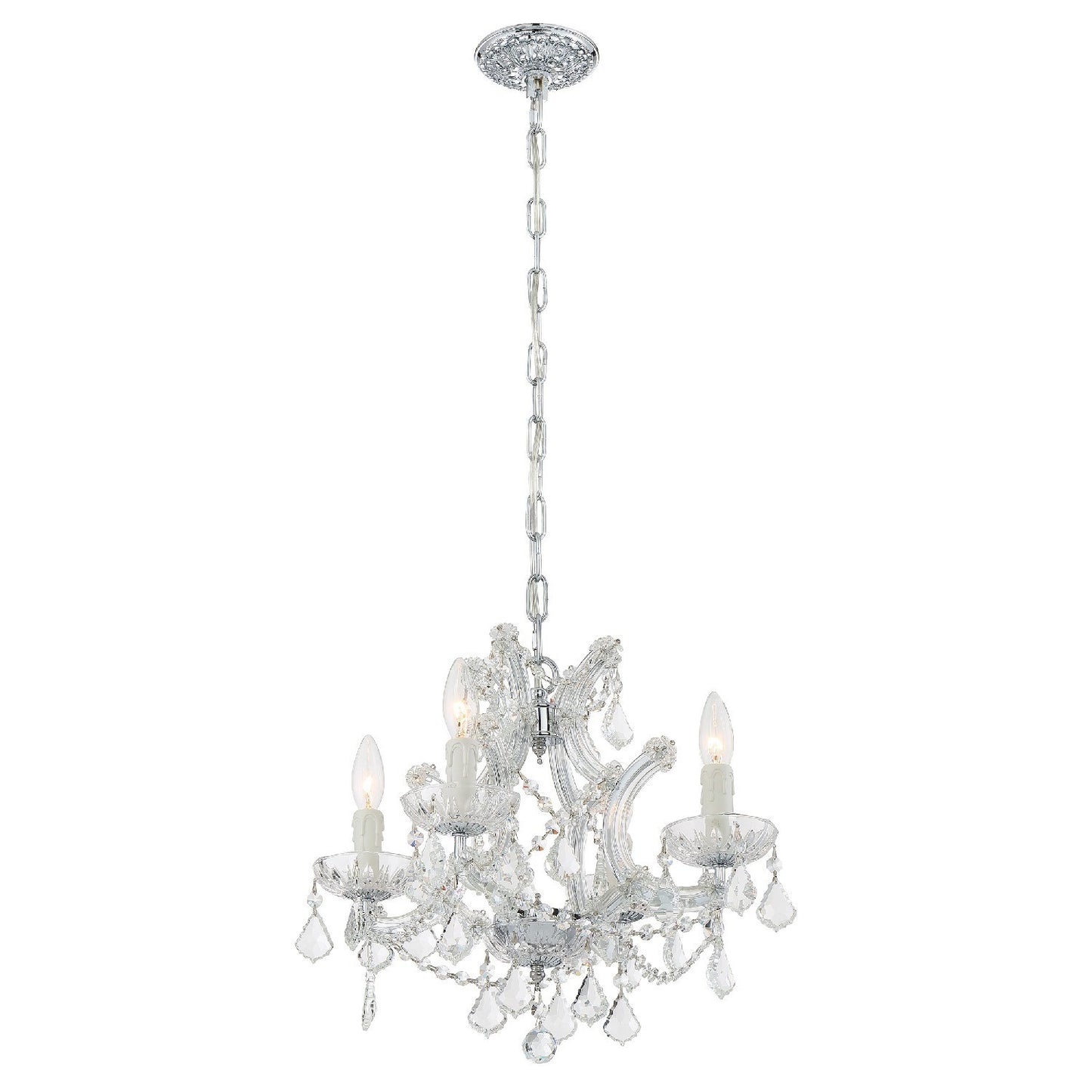 Crystorama 4474-CL-MWP Maria Theresa 4 Light Hand Cut Crystal Mini Chandelier - Parent