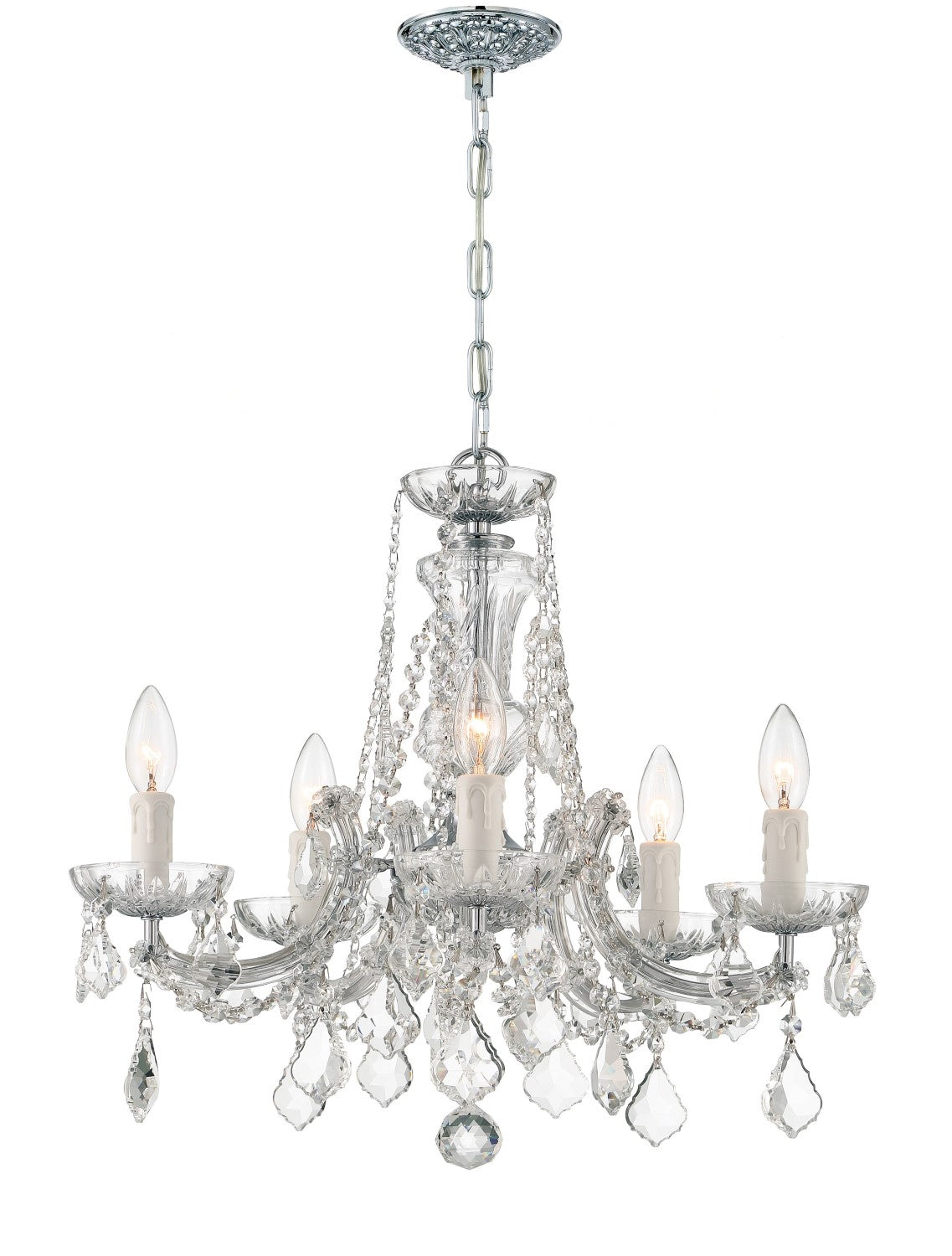 Crystorama 4476-CL-MWP Maria Theresa 5 Light Hand Cut Crystal Mini Chandelier - Parent