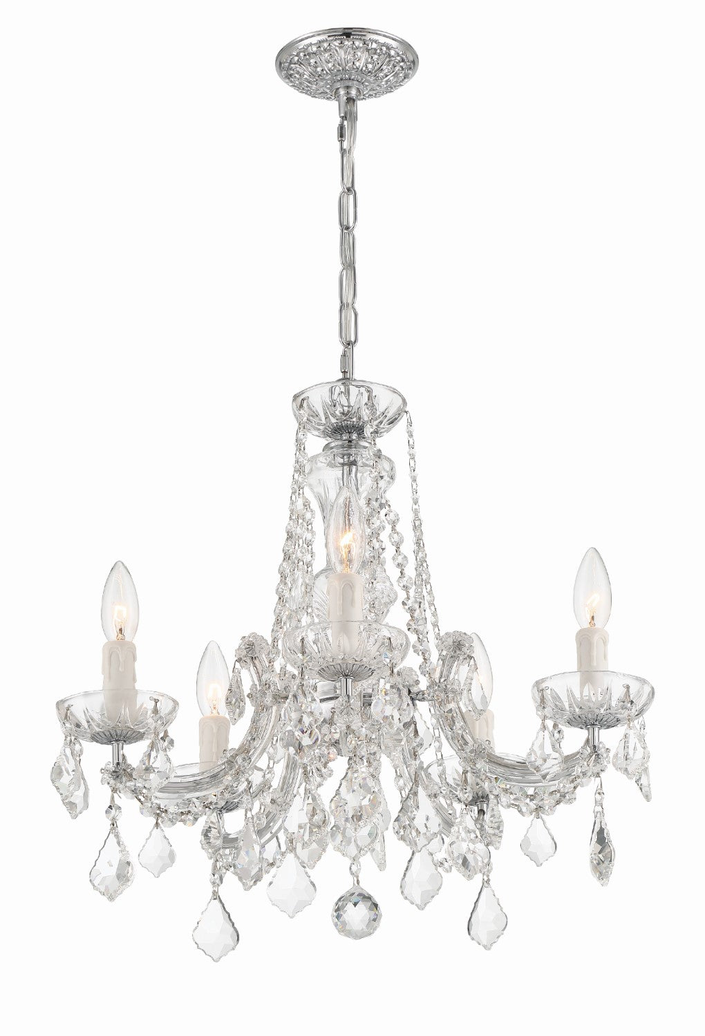 Crystorama 4476-CL-MWP Maria Theresa 5 Light Hand Cut Crystal Mini Chandelier - Parent
