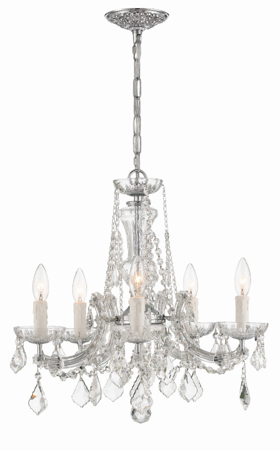 Crystorama 4476-CL-MWP Maria Theresa 5 Light Hand Cut Crystal Mini Chandelier - Parent