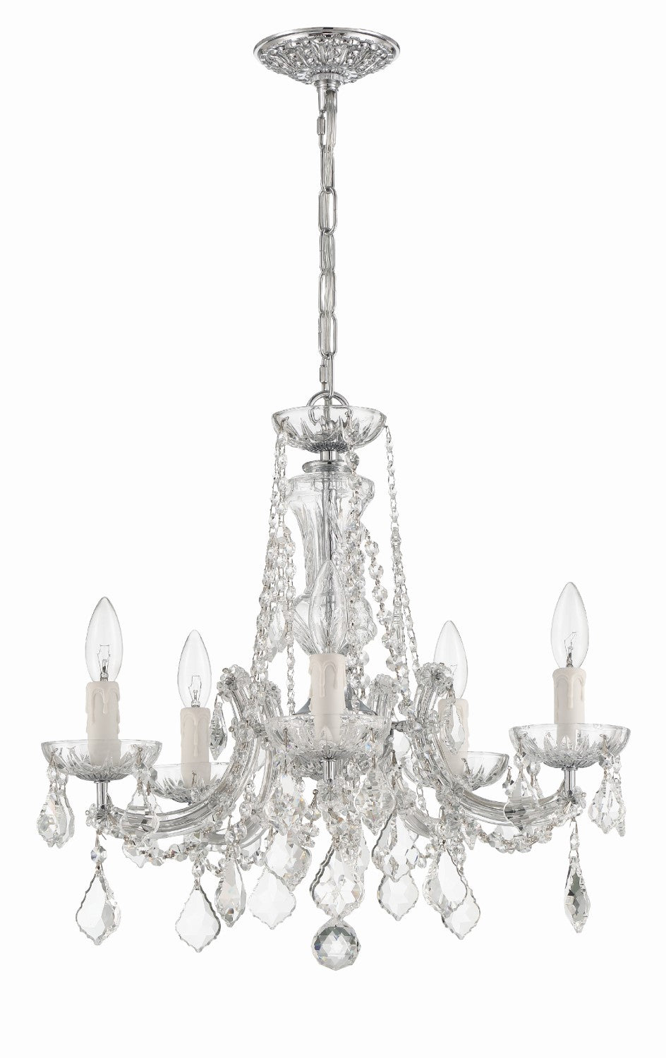 Crystorama 4476-CL-MWP Maria Theresa 5 Light Hand Cut Crystal Mini Chandelier - Parent
