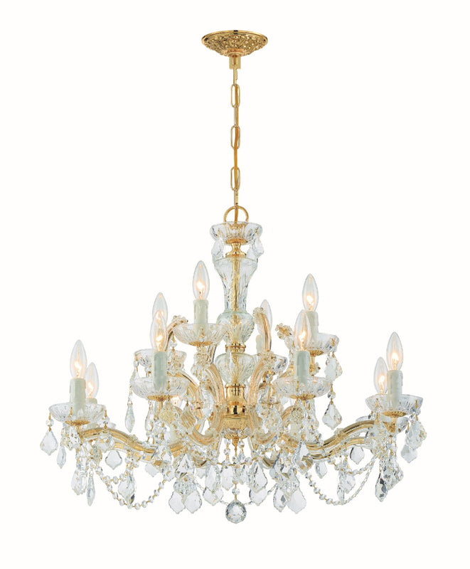 Crystorama 4479-CL-MWP Maria Theresa 12 Light Hand Cut Crystal Chandelier