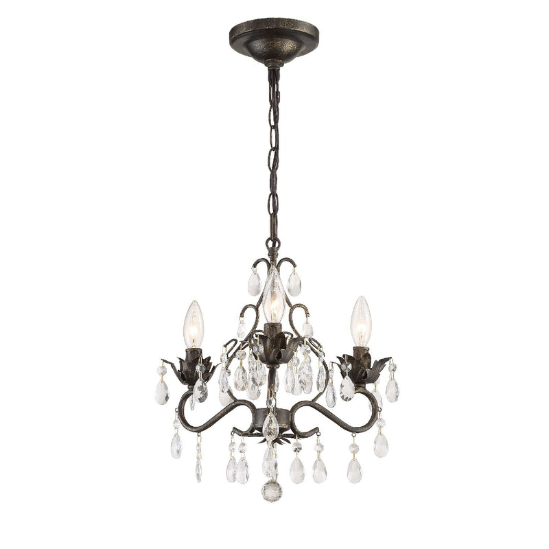 Crystorama 4534-EB-CL-MWP Paris Market 3 Light Mini Chandelier - English Bronze