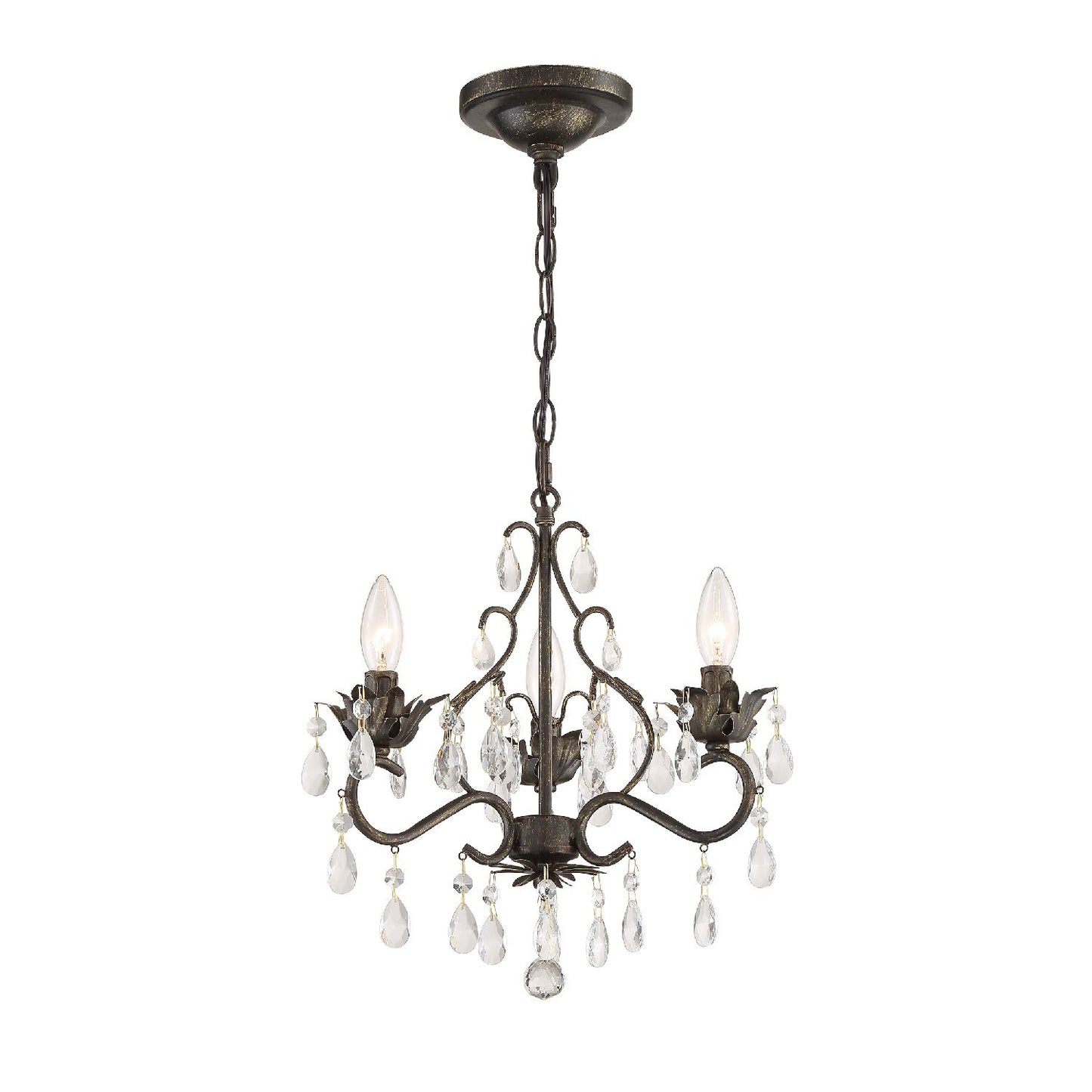 Crystorama 4534-EB-CL-MWP Paris Market 3 Light Mini Chandelier - English Bronze