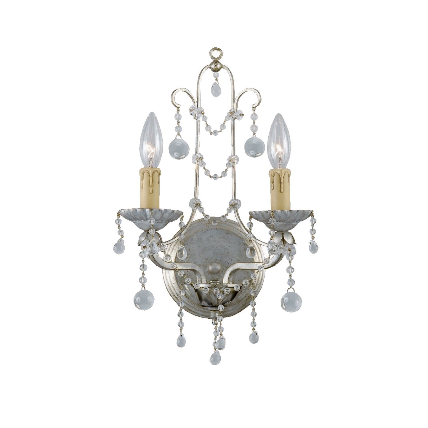 Crystorama 4612-SL Paris Market 2 Light Wall Mount - Silver Leaf
