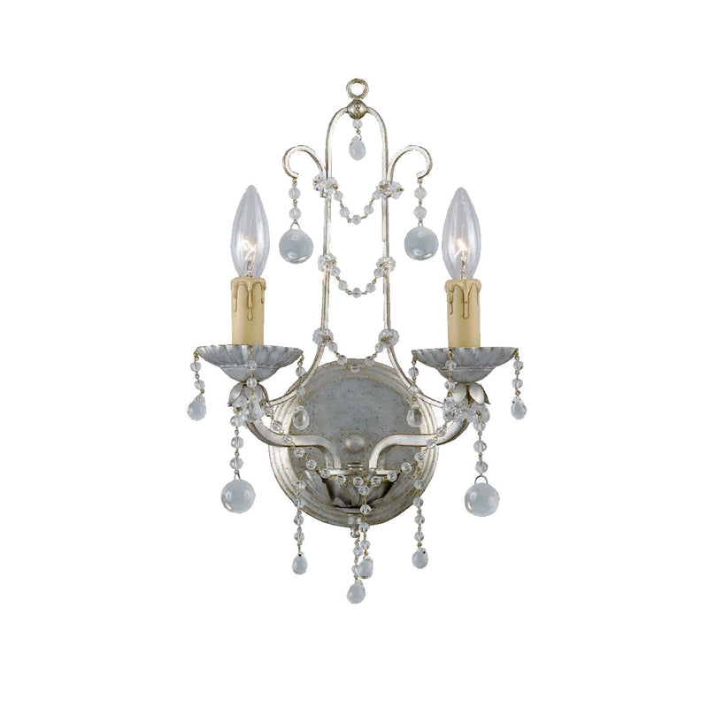Crystorama 4612-SL Paris Market 2 Light Wall Mount - Silver Leaf