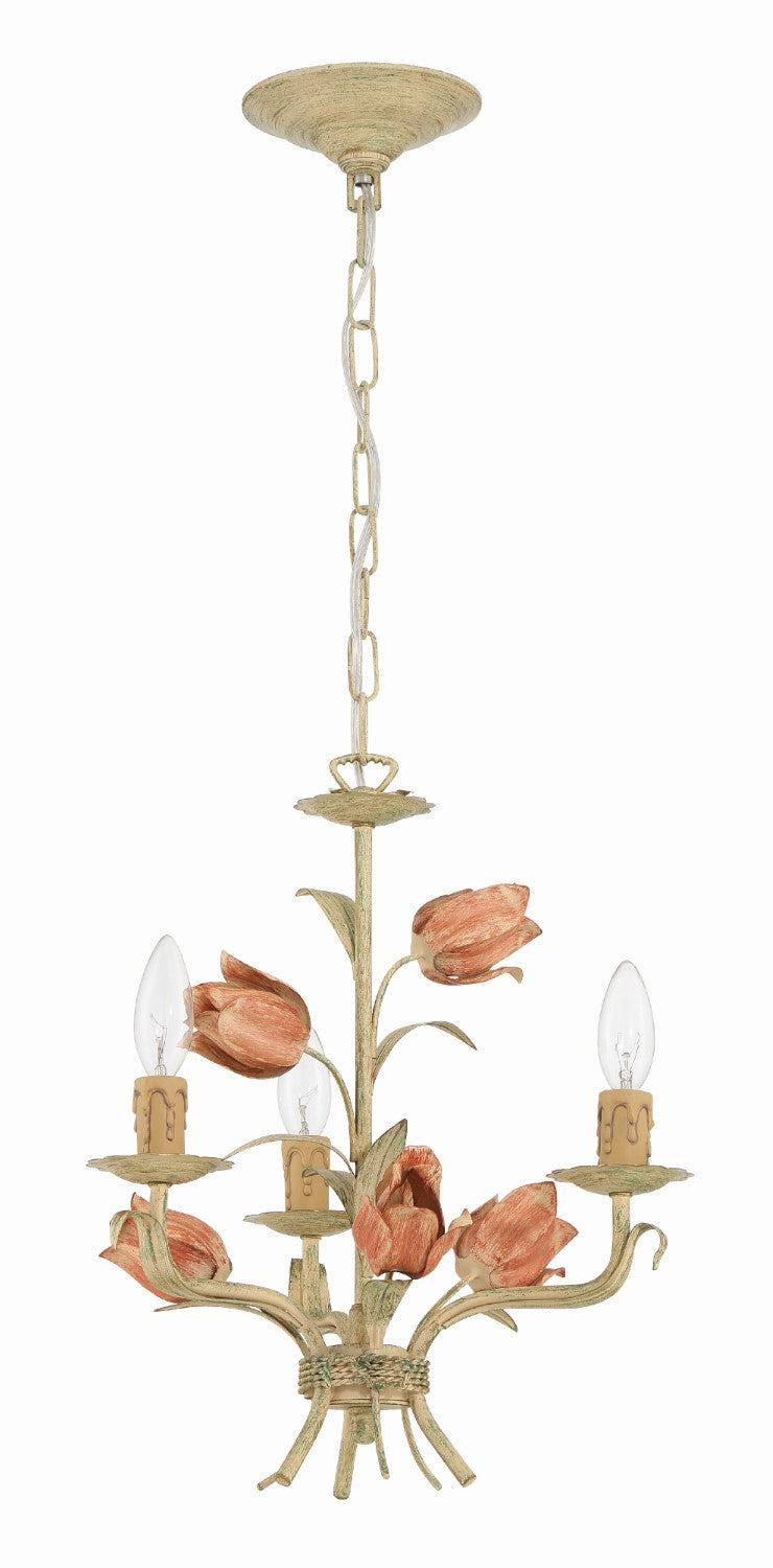 Crystorama 4803-SR Southport 3 Light Mini Chandelier - Sage Rose