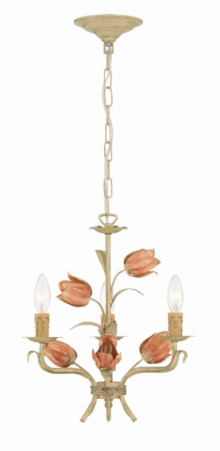 Crystorama 4803-SR Southport 3 Light Mini Chandelier - Sage Rose