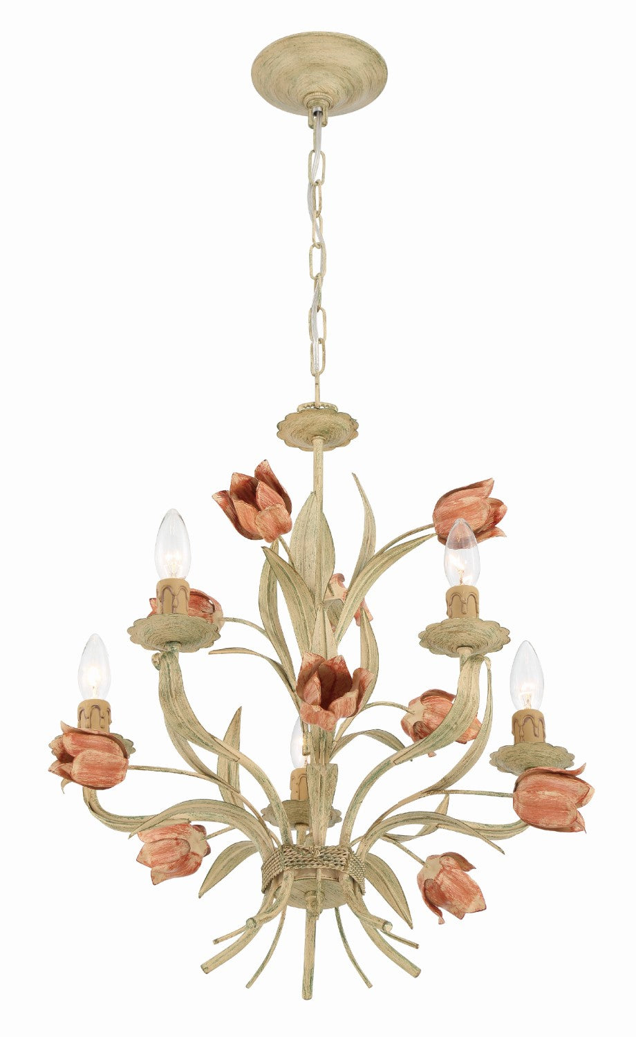 Crystorama 4805-SR Southport 5 Light Chandelier - Sage Rose