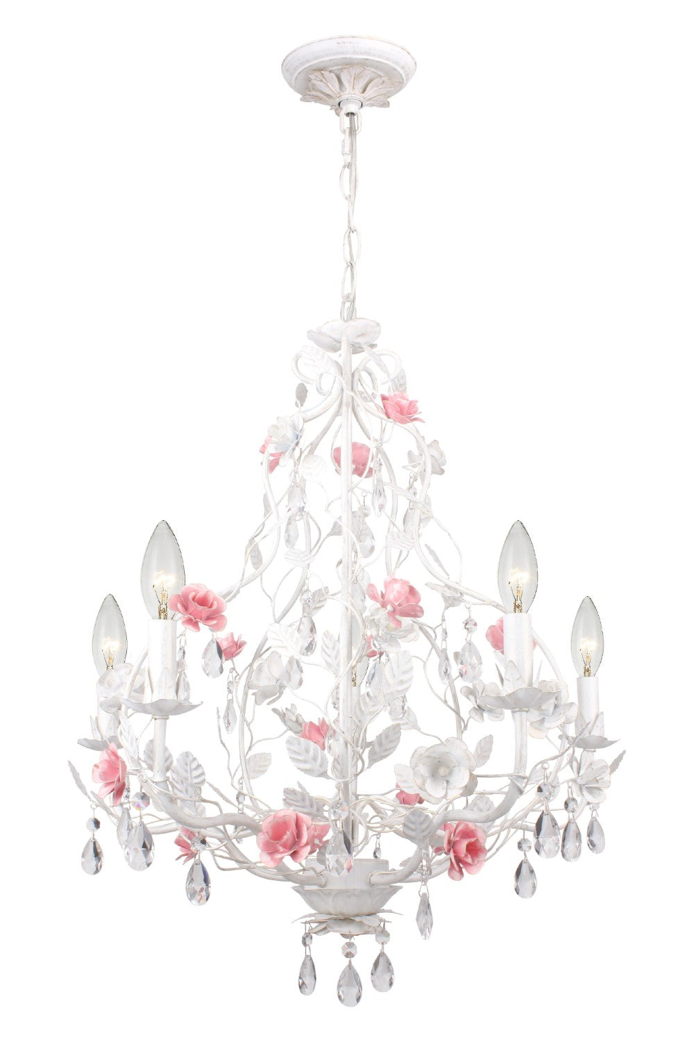 Crystorama 4856-WW Lola 5 Light Chandelier - Wet White