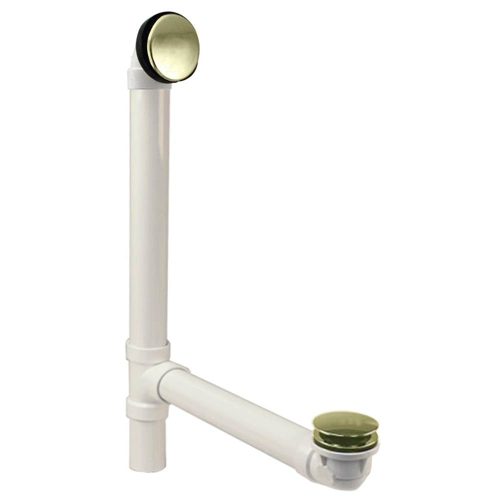 Westbrass 493244H Illusionary Overflow 12 in. and 4 in. Sch. 40 PVC Bath Waste and Overflow with Tip-Toe Bath Drain - Parent