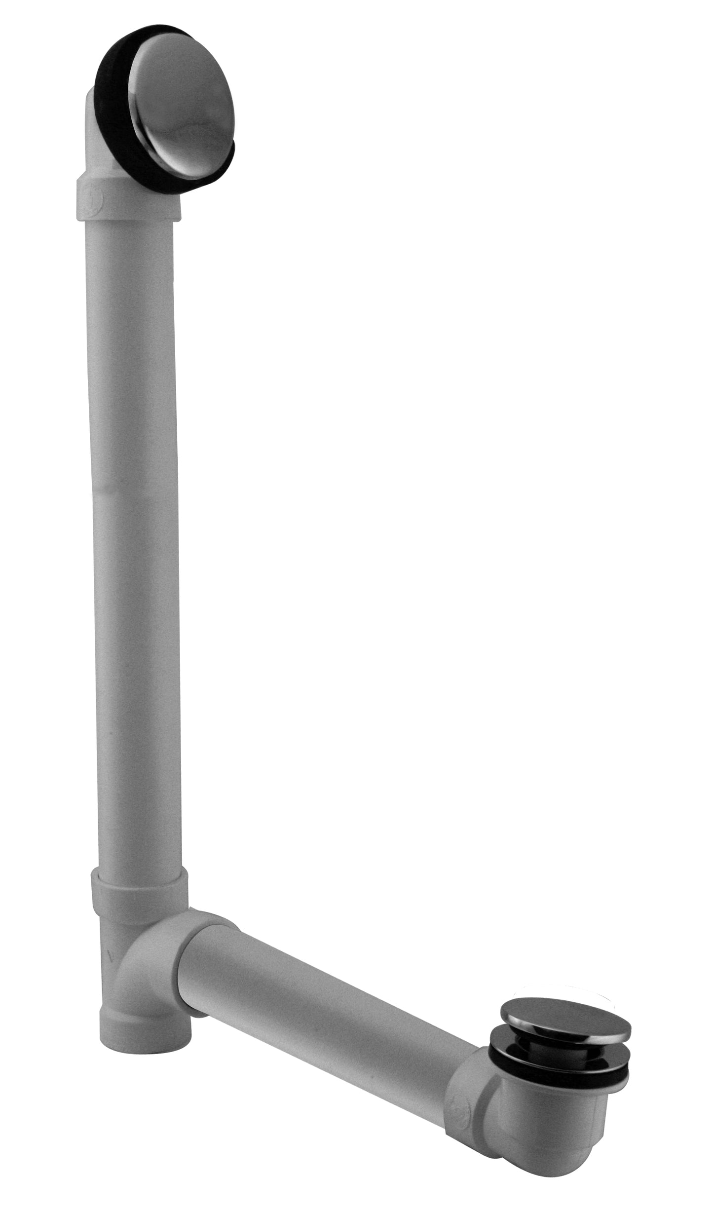 Westbrass 493244H Illusionary Overflow 12 in. and 4 in. Sch. 40 PVC Bath Waste and Overflow with Tip-Toe Bath Drain