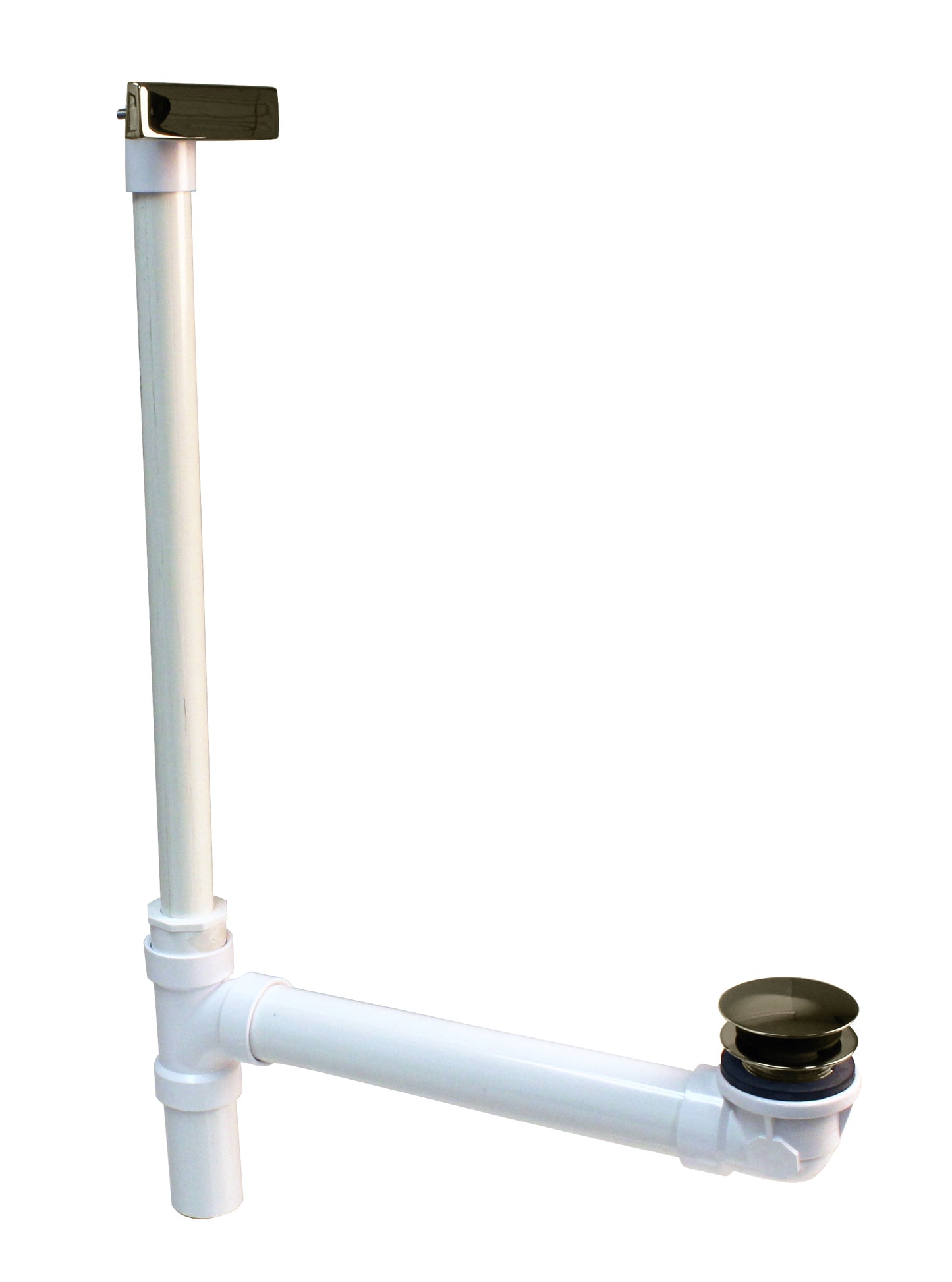 Westbrass 493244HLD Hidden Linear Overflow Sch. 40 PVC Tub Waste, with ADA Approved Tip-Toe Drain