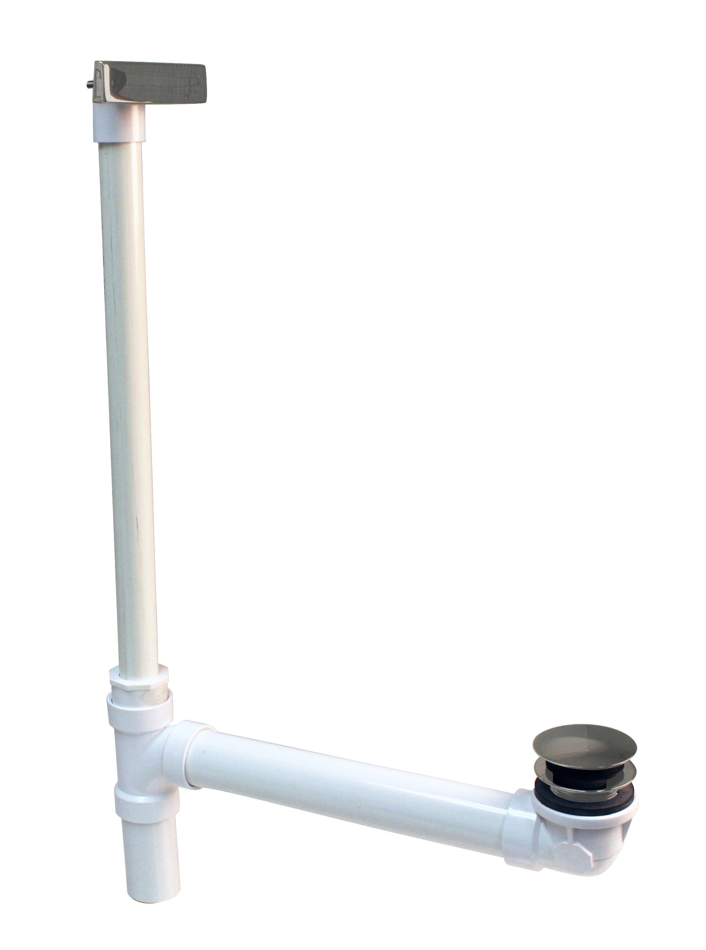 Westbrass 493244HLD Hidden Linear Overflow Sch. 40 PVC Tub Waste, with ADA Approved Tip-Toe Drain