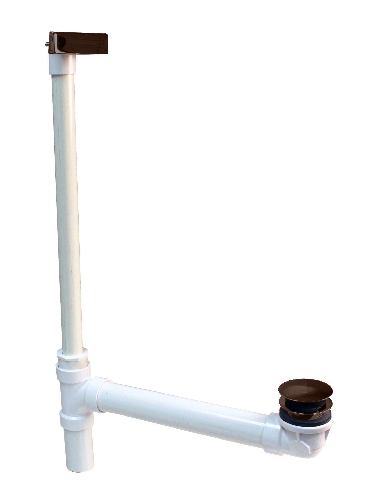Westbrass 493244HLD Hidden Linear Overflow Sch. 40 PVC Tub Waste, with ADA Approved Tip-Toe Drain