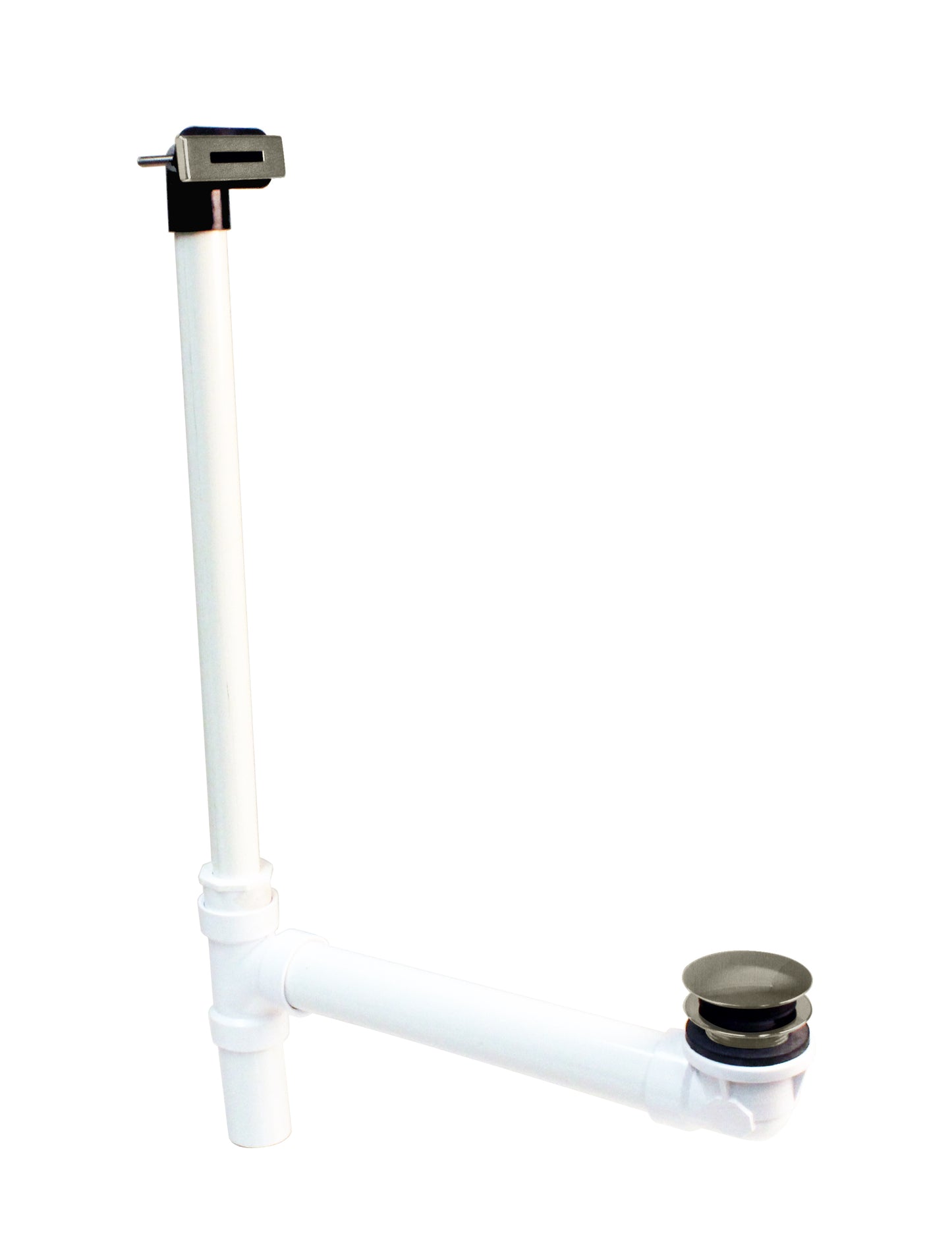 Westbrass 493244SLD Low Profile Sch. 40 PVC Tub Waste, with ADA Approved Tip-Toe Drain and Linear Overflow