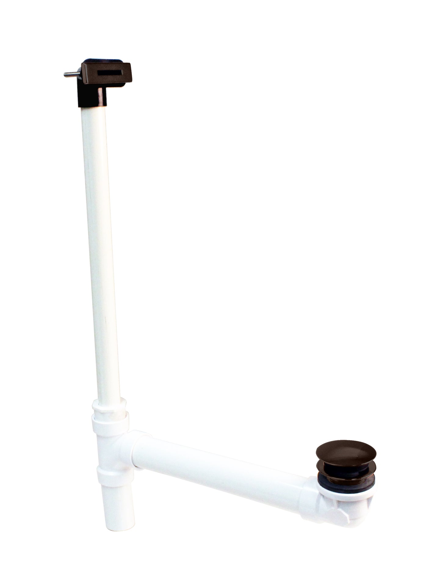 Westbrass 493244SLD Low Profile Sch. 40 PVC Tub Waste, with ADA Approved Tip-Toe Drain and Linear Overflow