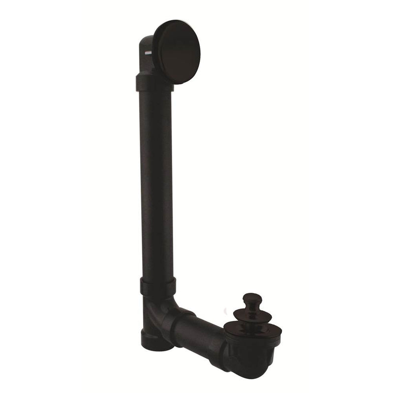 Westbrass 494144H Illusionary Overflow 12 in. and 4 in. Sch. 40 ABS Bath Waste and Overflow with Lift and Turn Bath Drain