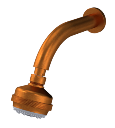 Rubinet 4F030 3 Function Shower Head with Wall Mount 8 Shower Arm And Flange