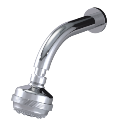 Rubinet 4F030 3 Function Shower Head with Wall Mount 8 Shower Arm And Flange