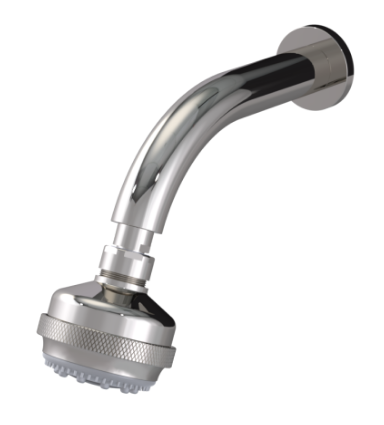 Rubinet 4F030 3 Function Shower Head with Wall Mount 8 Shower Arm And Flange