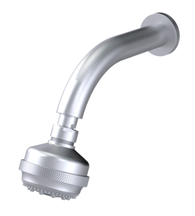 Rubinet 4F030 3 Function Shower Head with Wall Mount 8 Shower Arm And Flange