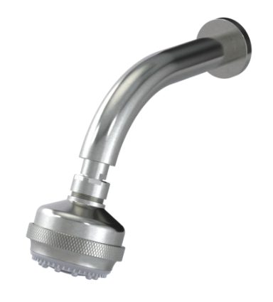 Rubinet 4F030 3 Function Shower Head with Wall Mount 8 Shower Arm And Flange