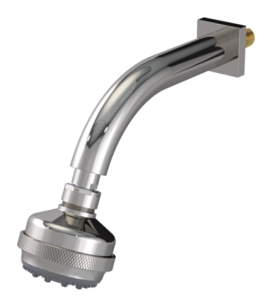 Rubinet 4F031 3 Function Shower Head with Wall Mount 8 Shower Arm And Flange