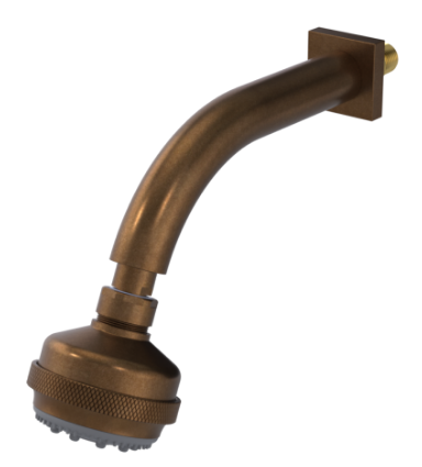 Rubinet 4F031 3 Function Shower Head with Wall Mount 8 Shower Arm And Flange