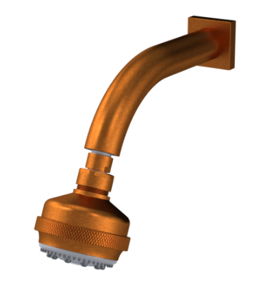 Rubinet 4F033 3 Function Shower Head with Wall Mount 8 Shower Arm Flange