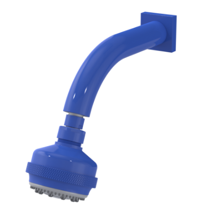 Rubinet 4F033 3 Function Shower Head with Wall Mount 8 Shower Arm Flange