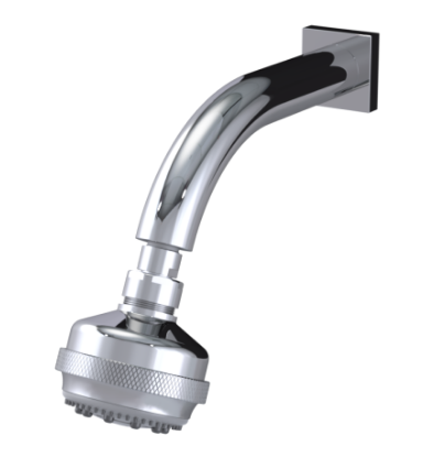 Rubinet 4F033 3 Function Shower Head with Wall Mount 8 Shower Arm Flange