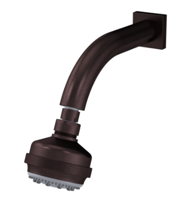 Rubinet 4F033 3 Function Shower Head with Wall Mount 8 Shower Arm Flange