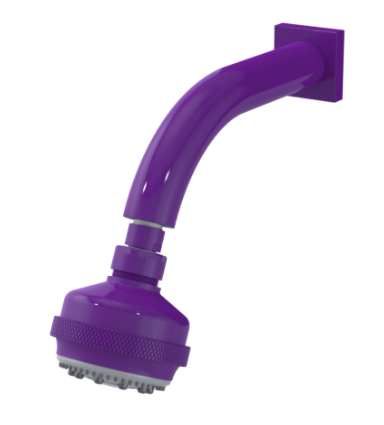 Rubinet 4F033 3 Function Shower Head with Wall Mount 8 Shower Arm Flange
