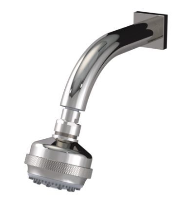 Rubinet 4F033 3 Function Shower Head with Wall Mount 8 Shower Arm Flange