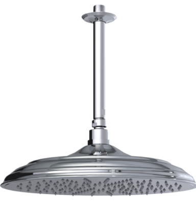 Rubinet 4F207 3 Function Shower Head with Wall Mount 8 Shower Arm Flange - Parent