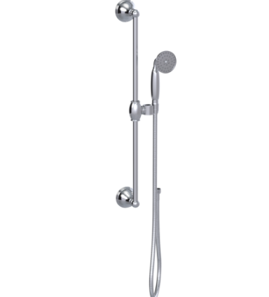 Rubinet 4GFM0 Adjustable Slide Bar With Hand Held Shower Assembly