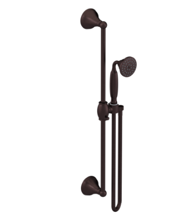 Rubinet 4GJS0 Adjustable Slide Bar With Hand Held Shower Assembly